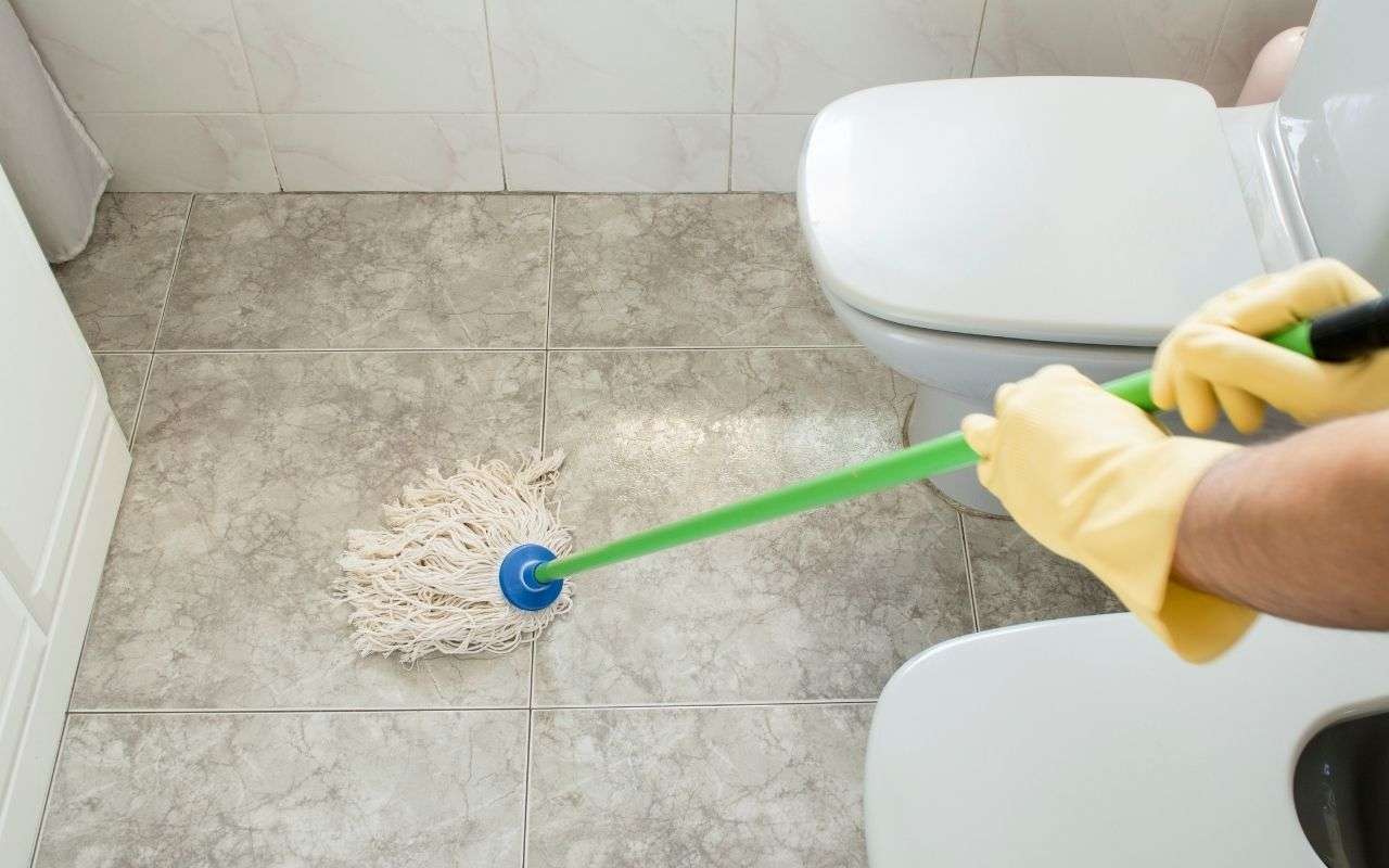 hacks to clean your bathroom's floor