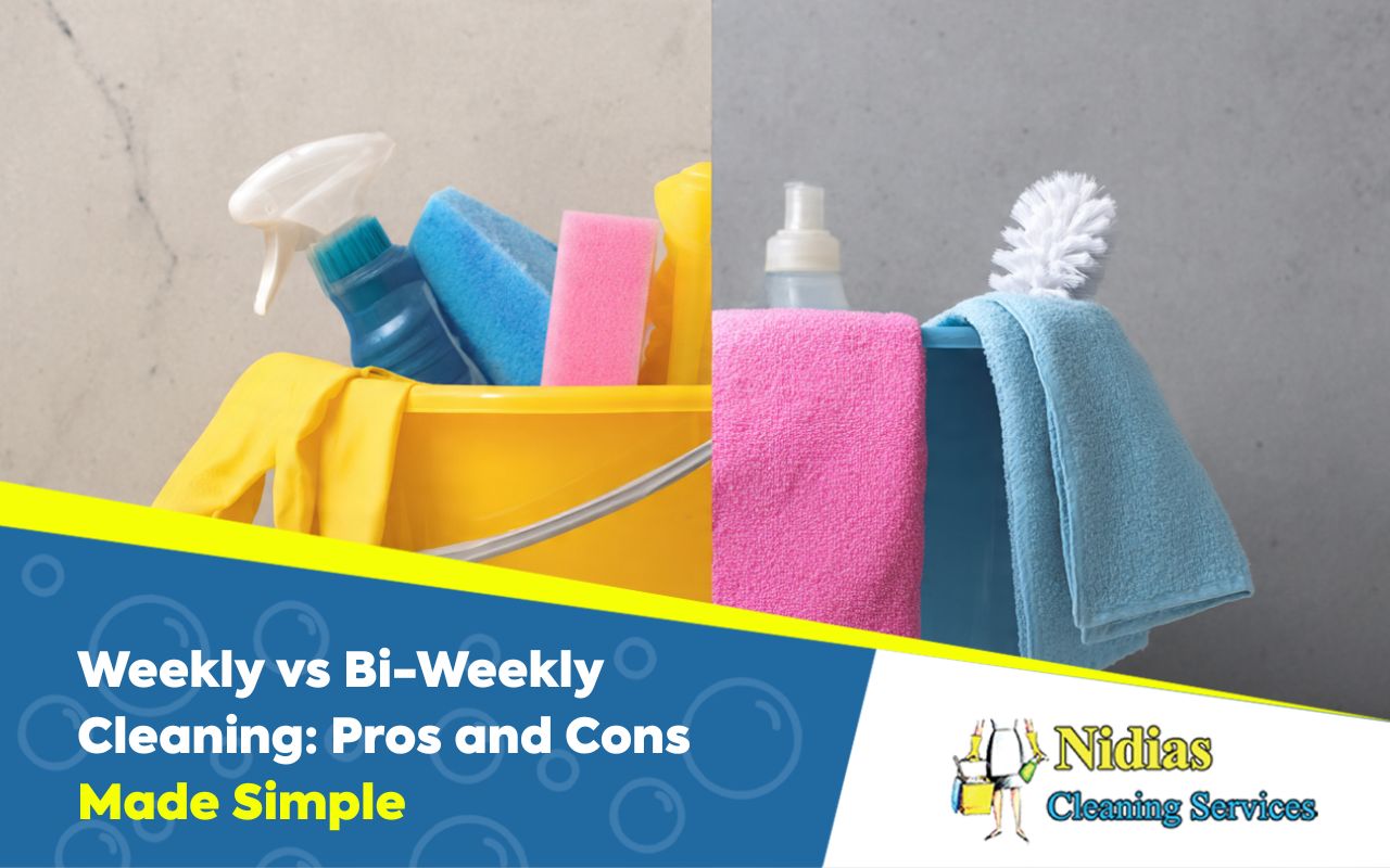 Weekly vs bi-weekly cleaning service pros and cons checklist for a simple home routine